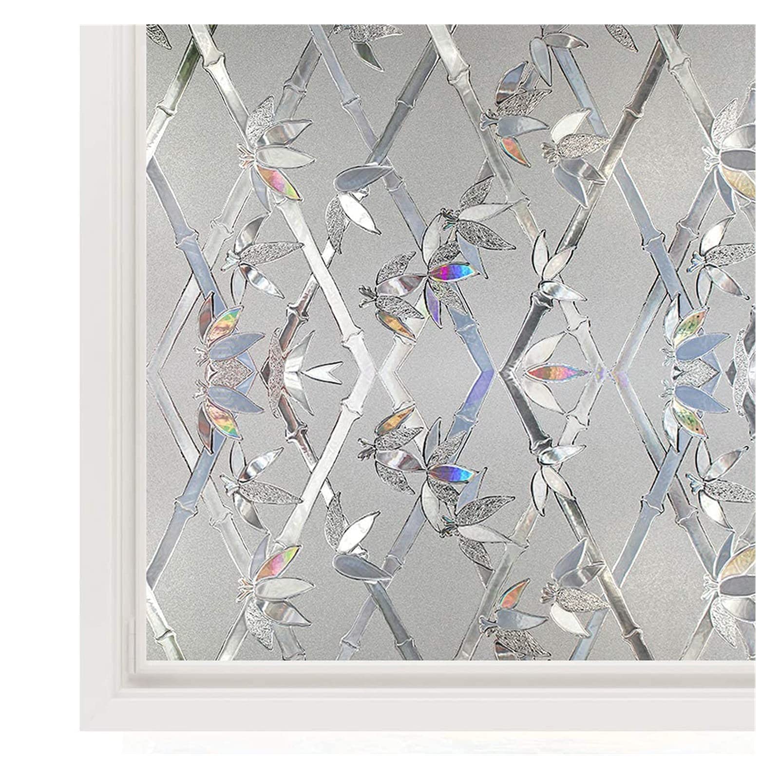 window film， Privacy Window Film Frosted Decorative ClingGlass Sticker for Home Door(45x200 cm)