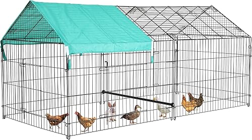 PayLessHere Gallinero de metal grande de 87 x 41 pulgadas, jaula de aves de corral, corral para pollo, corral al al aire libre, corral de pato,
