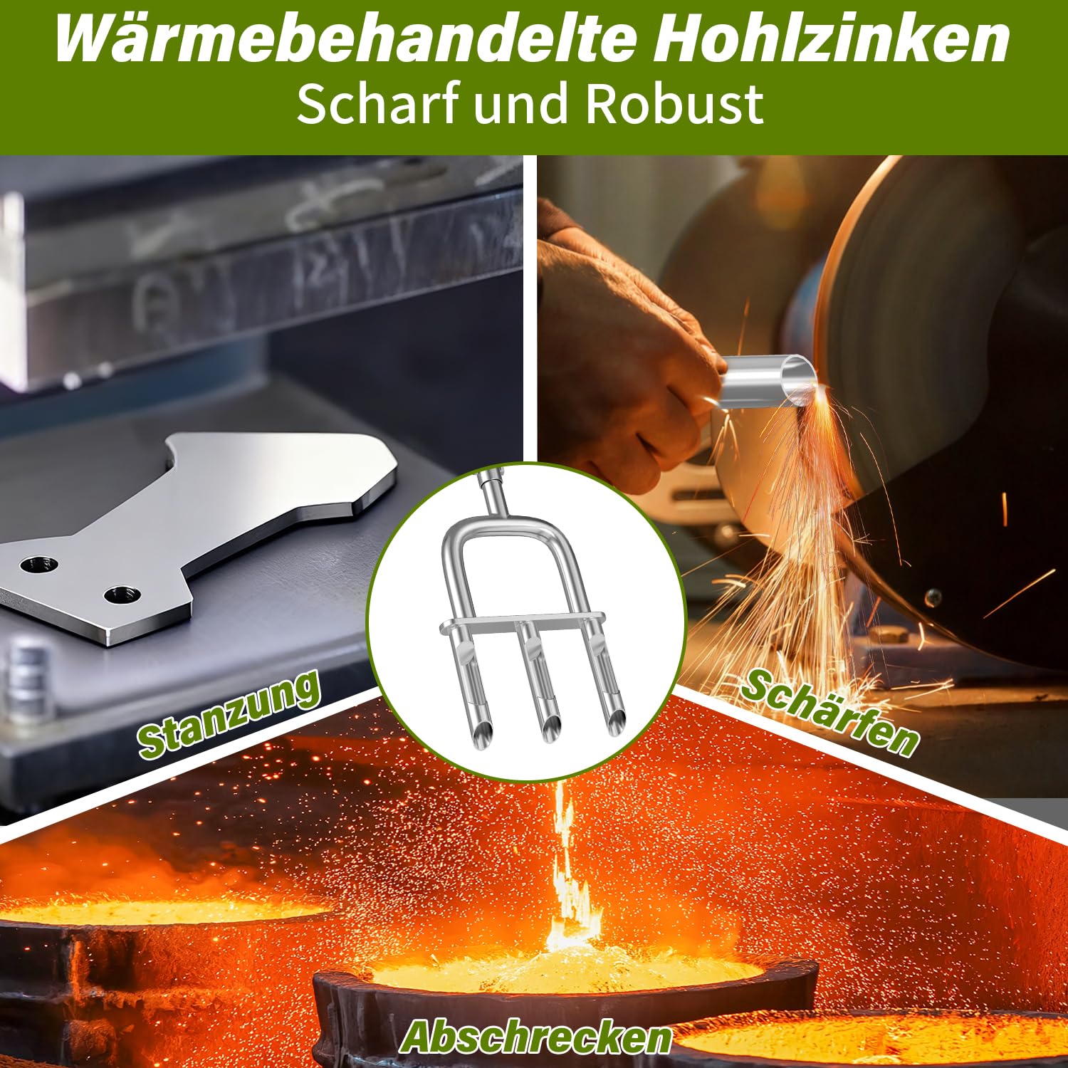 Aerifizierer für Rasen, 2-in-1 Rasenspecht mit 3 Hohlspoo, Edelstahl T-Griff-Rasenlüfter für verdichtete Böden, Rasenpflege(100cm)