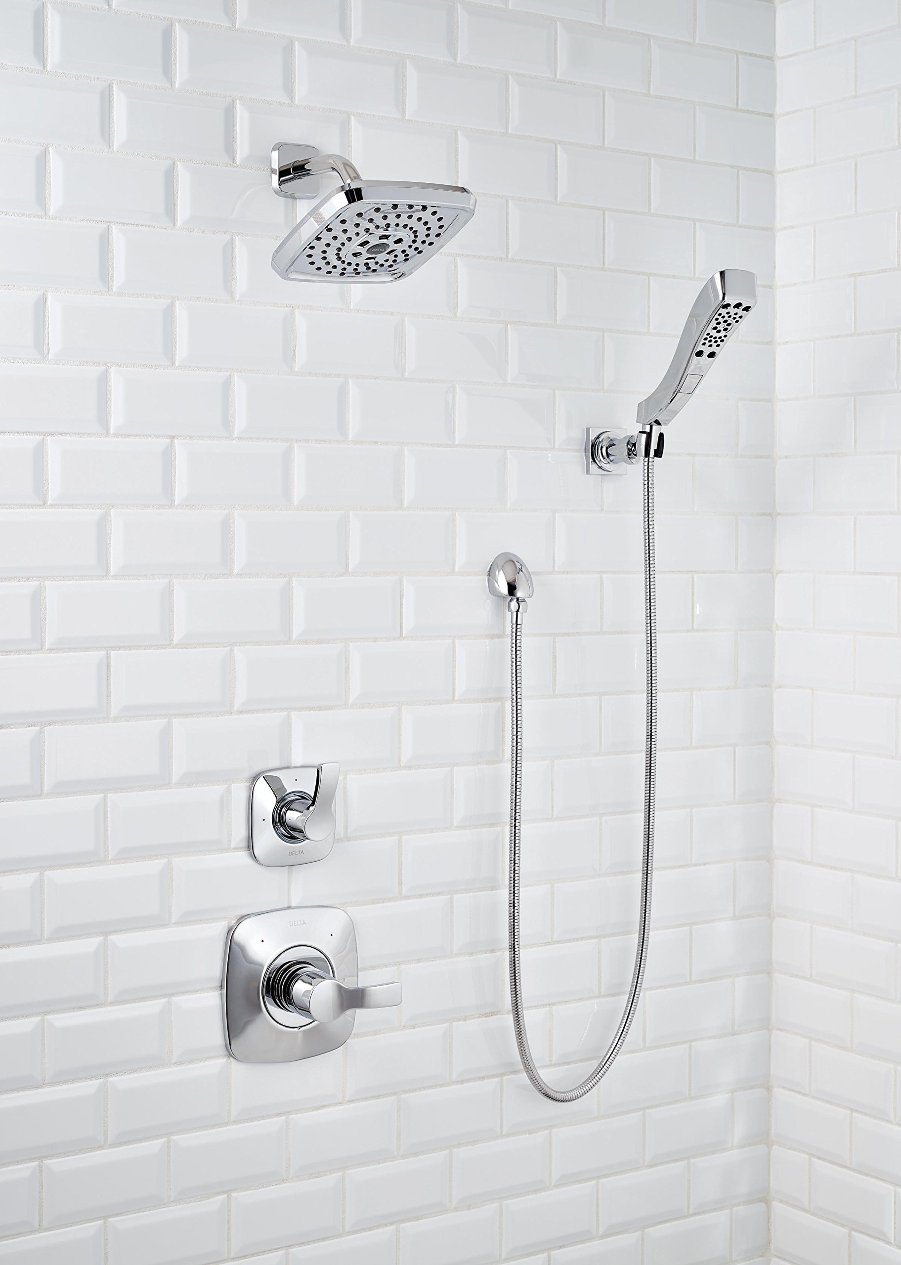 Delta Coude d'alimentation murale de robinet pour douche à main chromé, alimentation en eau murale pour douchette à main, union murale de douche chromée, chrome 50560