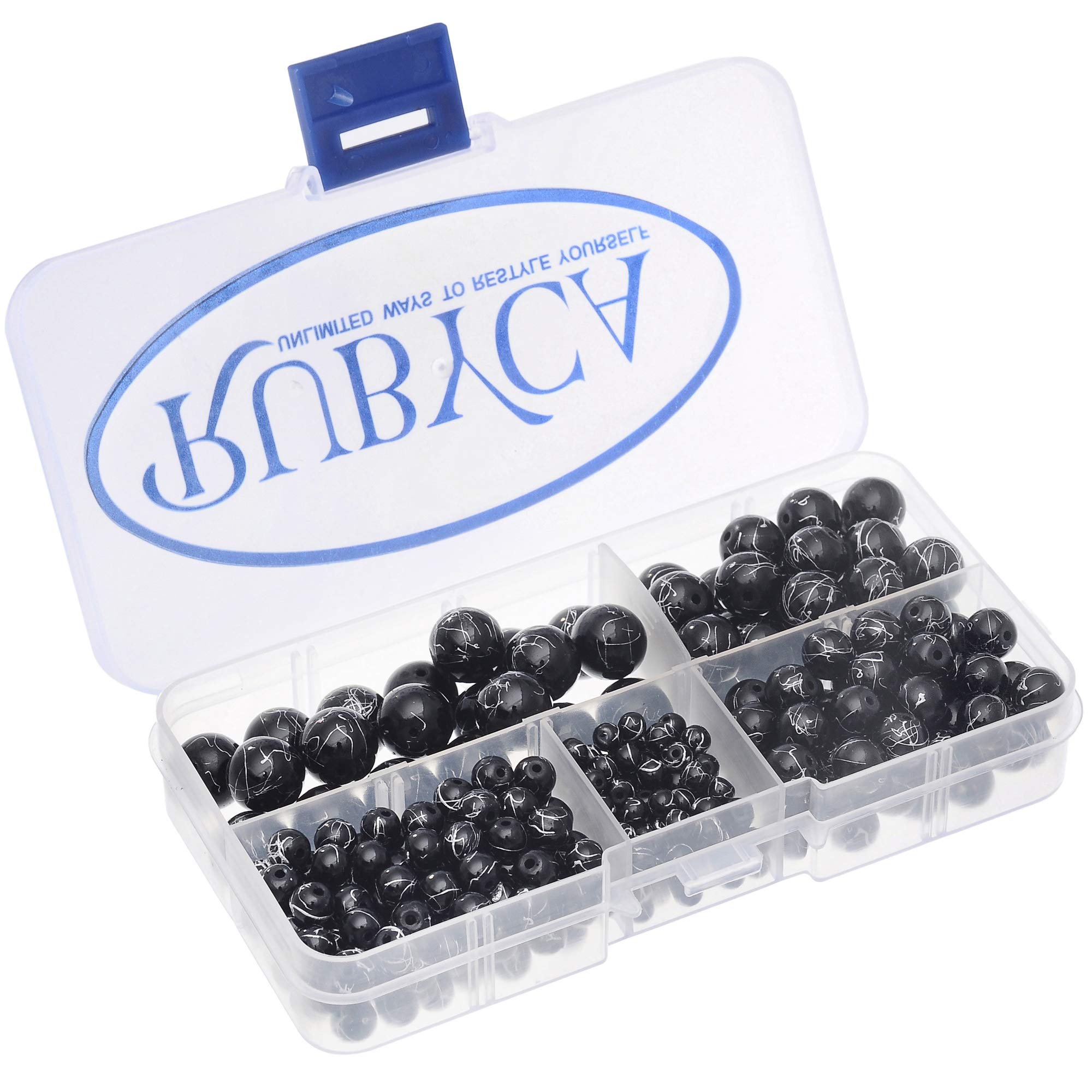 RUBYCA Kit 250 Perline In Vetro Ceco 8 Mm, Assortite, Con Scatola Organizer - 2