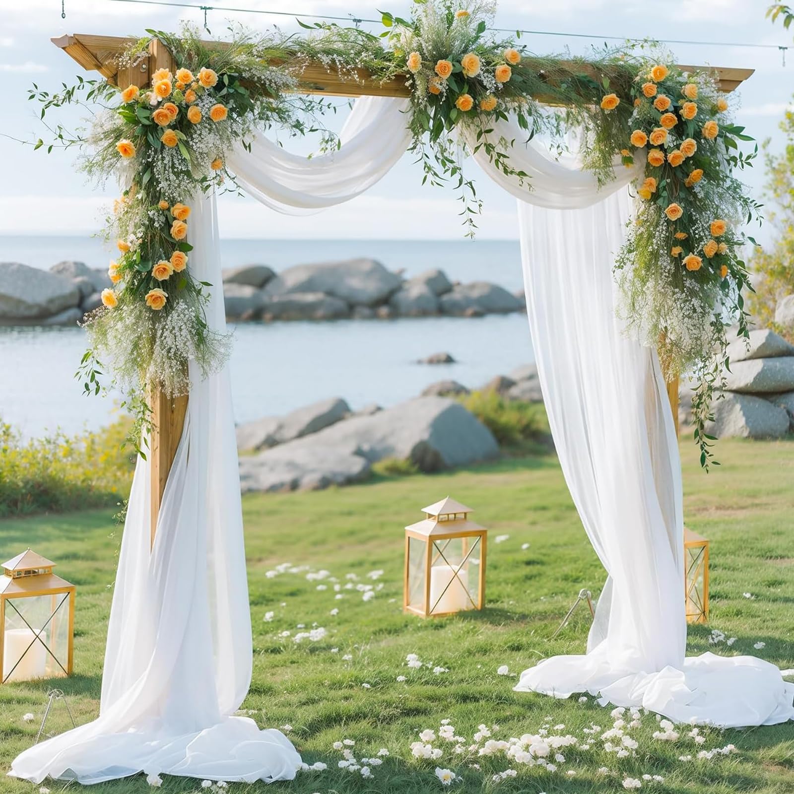Showgeous 2 Panneaux Rideaux en Mousseline de Soie pour Arche de Mariage 28 x20ft Salbeigrün Tissu drapé Arche Rideaux en Mousseline de Soie Transparente Toile Plafond Swag décorations Showgeous 2 Panneaux Rideaux en Mousseline de Soie pour Arche de Mariage 28 x20ft Salbeigrün Tissu drapé Arche Rideaux en Mousseline de Soie Transparente Toile Plafond Swag décorations
