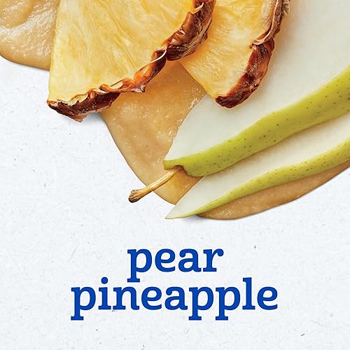 Vista 3 de Gerber 2nd Foods - Alimento para bebés, mezcla de puré de piña y pera, natural y sin OMG, tarros de 4 onzas, 2 paquetes con 8 unidades (16 unidades).