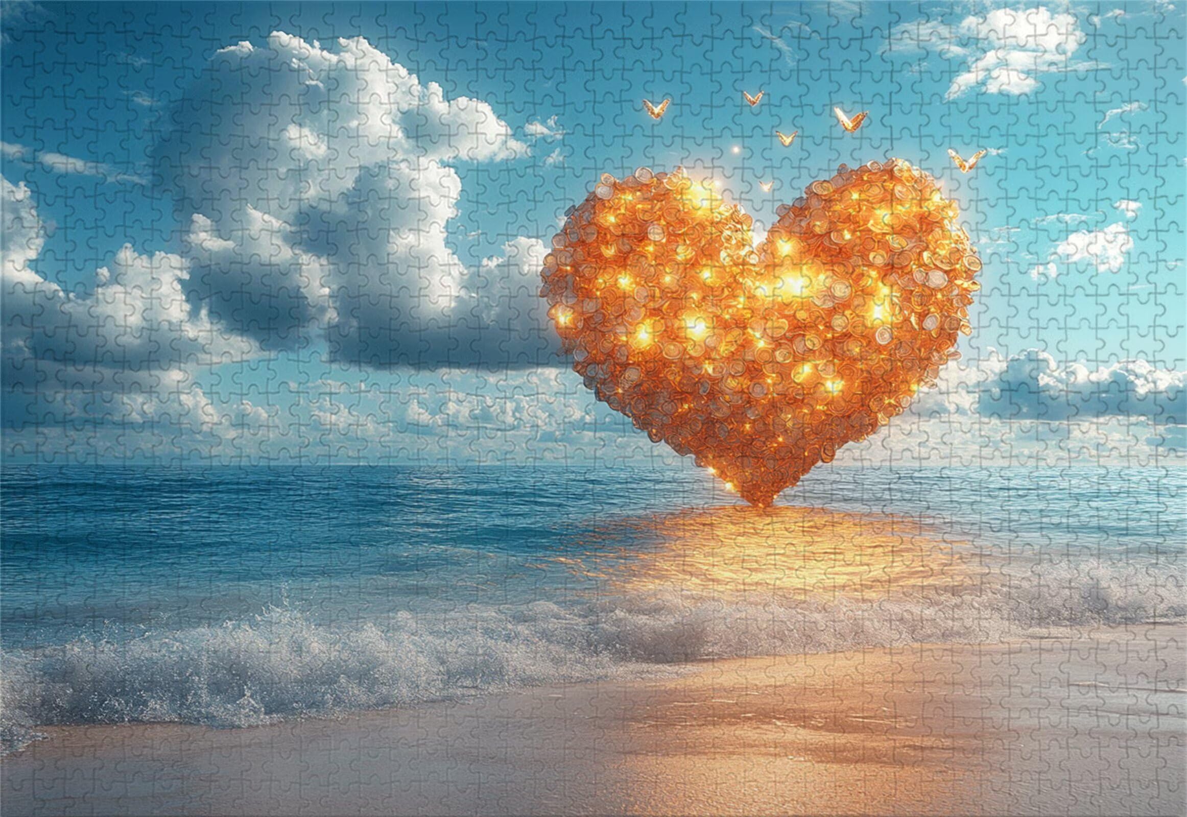 Strand Puzzle 5000 Teile Erwachsene Klassische Puzzles Liebe Jigsaw Anspruchsvoll Impossible Schwer Pädagogisches Spielzeug Kinder Holzpuzzlem Groß Puzzlespiel Geeignet für alle Altersgruppen P-207