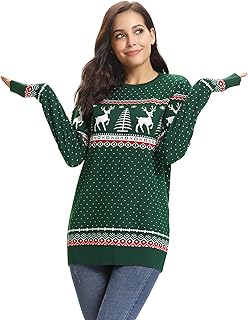 comprar comparacion Abollria Suéteres Navideños Jersey de Navidad Pullover de Punto para Mujer Hombre Nina Niño