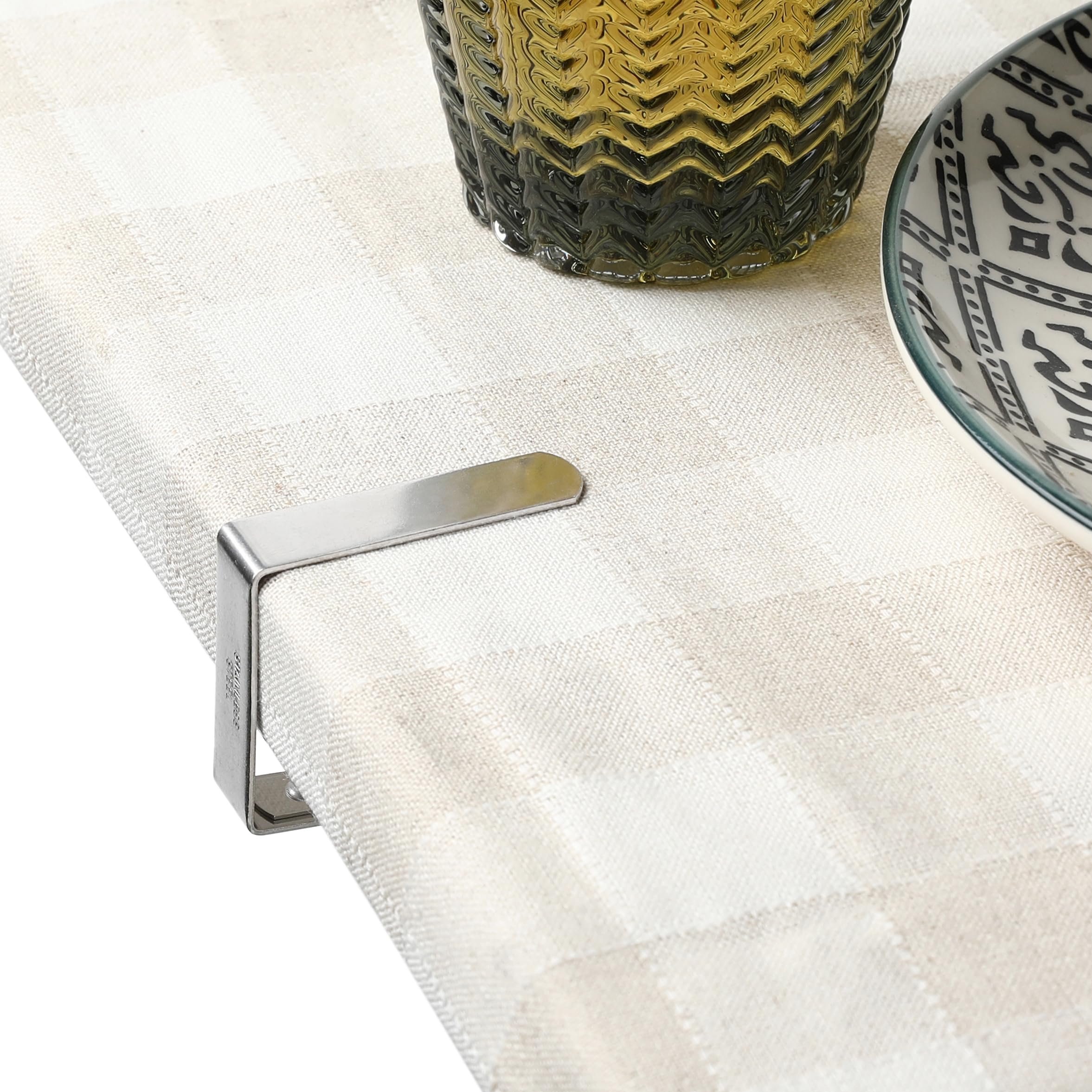 Vaily Pinzas para Mantel de Acero Inoxidable - Sujetamanteles para mesas de hasta 3 cm de Grosor para el Exterior - 12 pz.