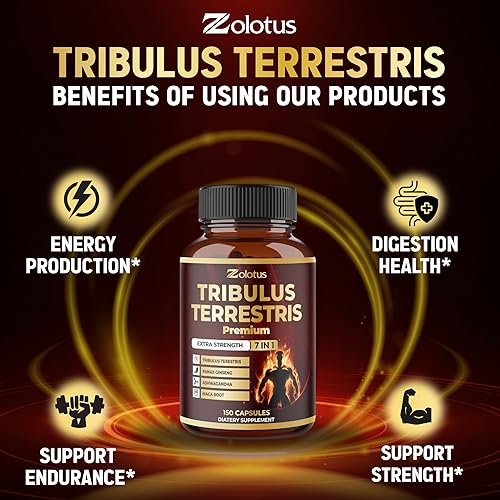 Miniatura 23 de Zolotus Premium Tribulus Terrestris Cápsulas – Combinadas con Ashwagandha, Panax Ginseng y Maca – 90 unidades durante 3 meses