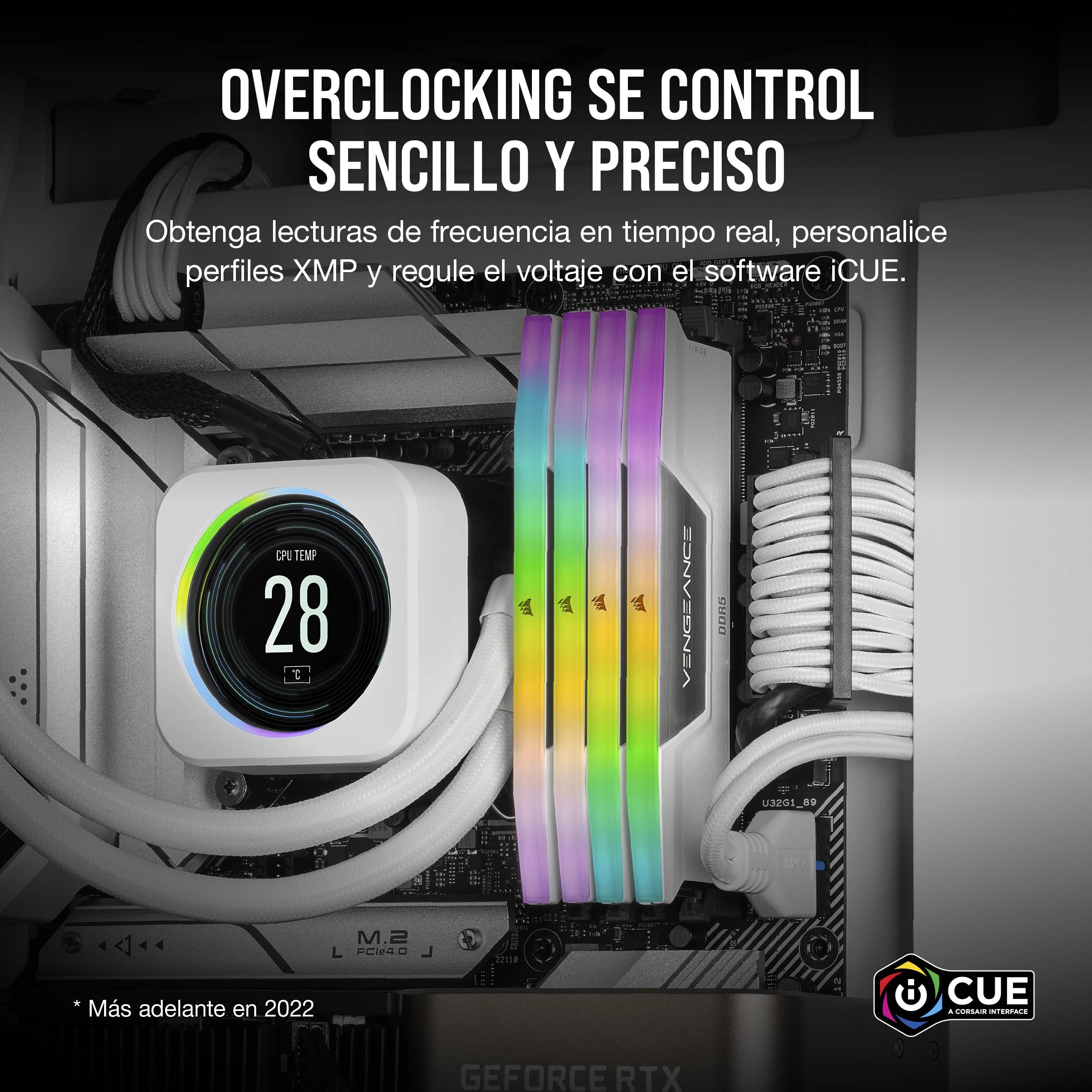 CORSAIR DDR5 6400MHz 32GB (16GBx2枚) ホワイト CORSAIR Vengeance RGB DDR5 RAM 32GB (2x16GB) hasta 6400MHz CL36