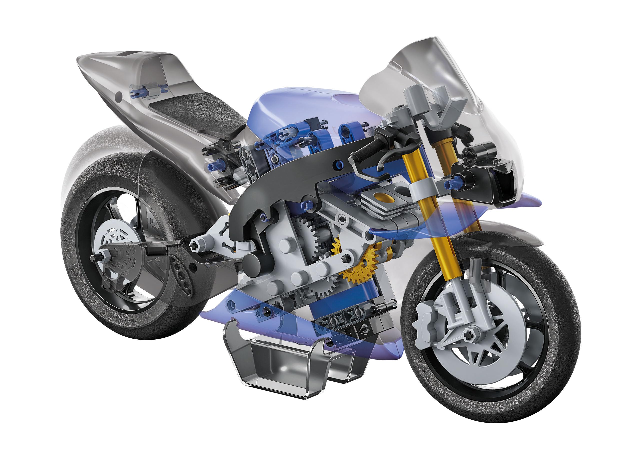 Clementoni - Ciencia y Juego Build - Yamaha M1, Modelo de Moto en Miniatura, Laboratorio Mecánico, Moto de Construir para Niños a Partir de 8 Años (en Italiano)