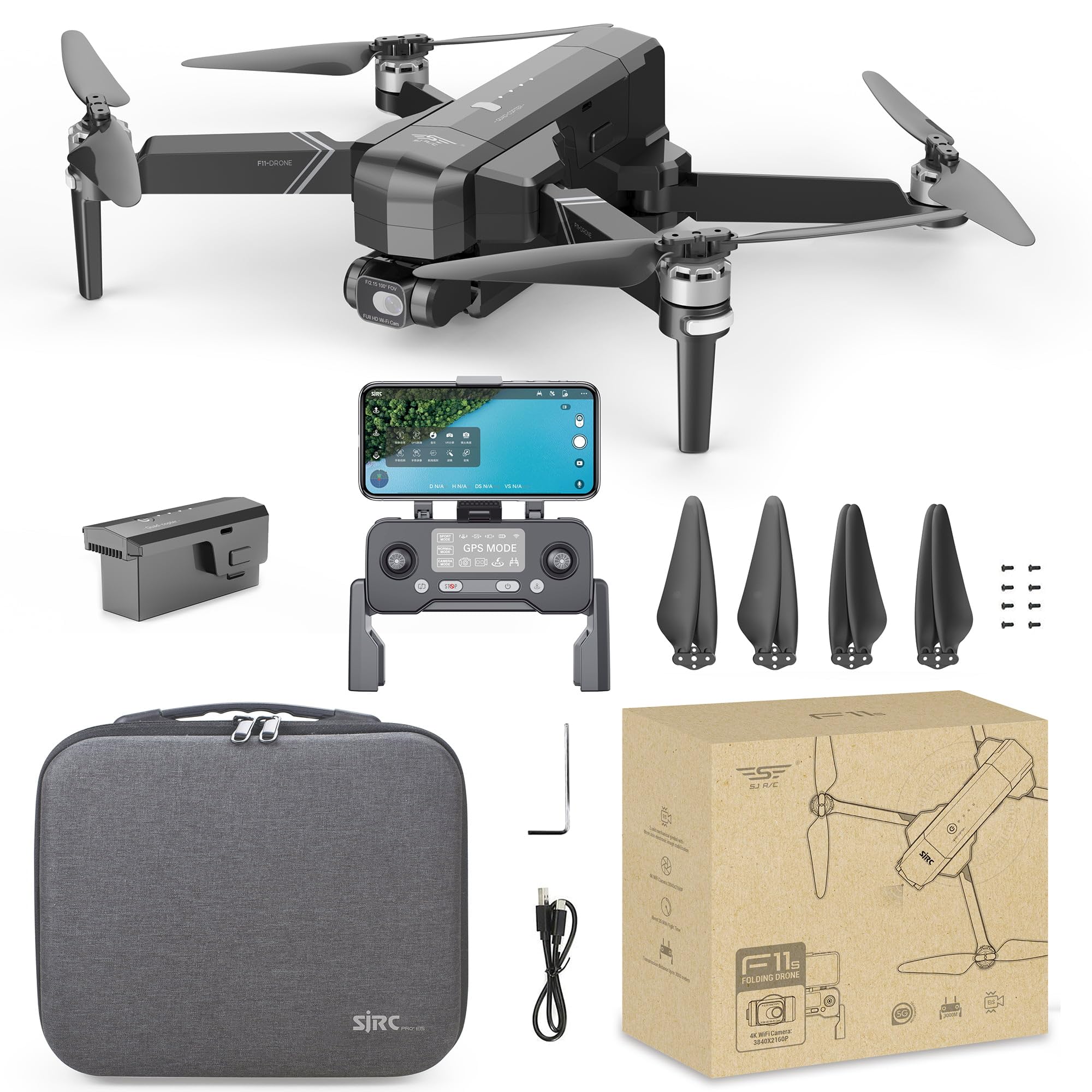 SJRC F11-DRONE ドローン 本体 専用ケース付き SJRC F11 Pro 4K Ultra HD Drone : Amazon.com.tr: Oyuncak