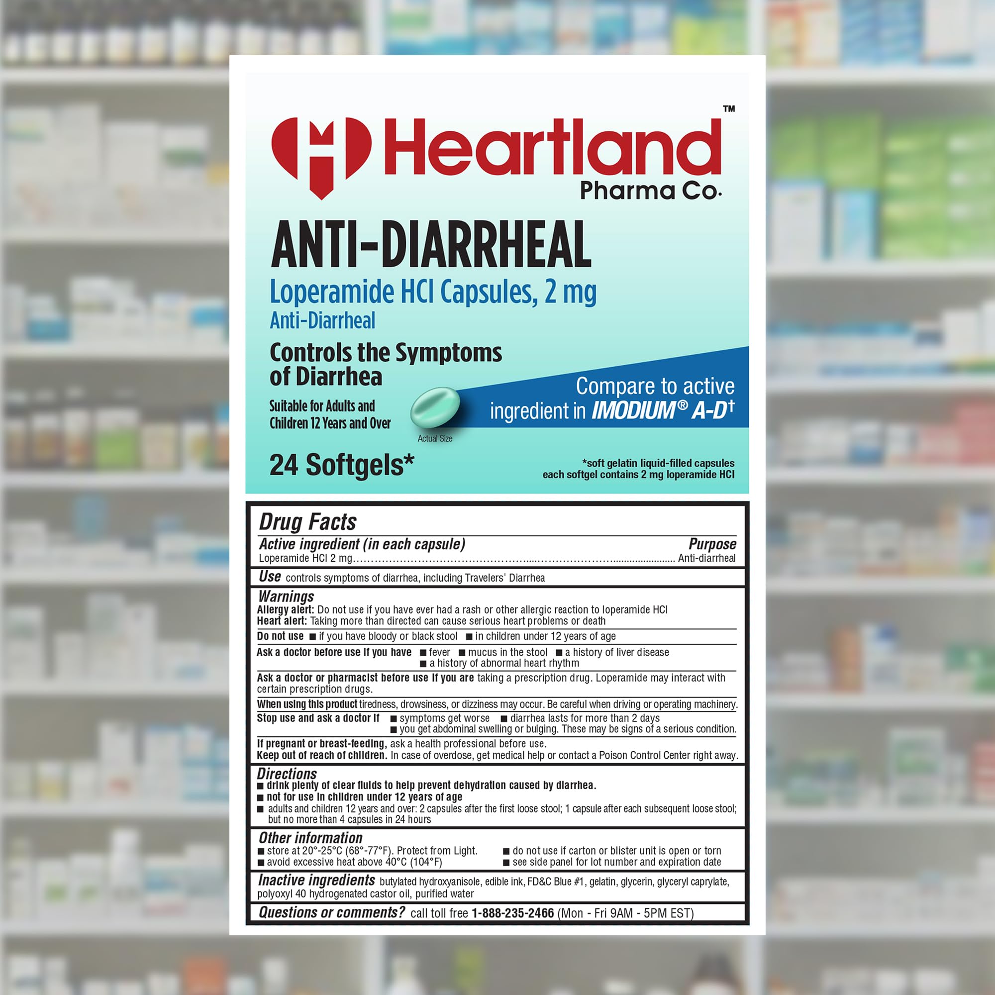 Loperamide Hydrochloride 2mg | Anti-Diarrheal Medicine | Anti-Gas Medicine | Blister Pack | USA Manufactured | 24 Softgels — Amazon image 2
