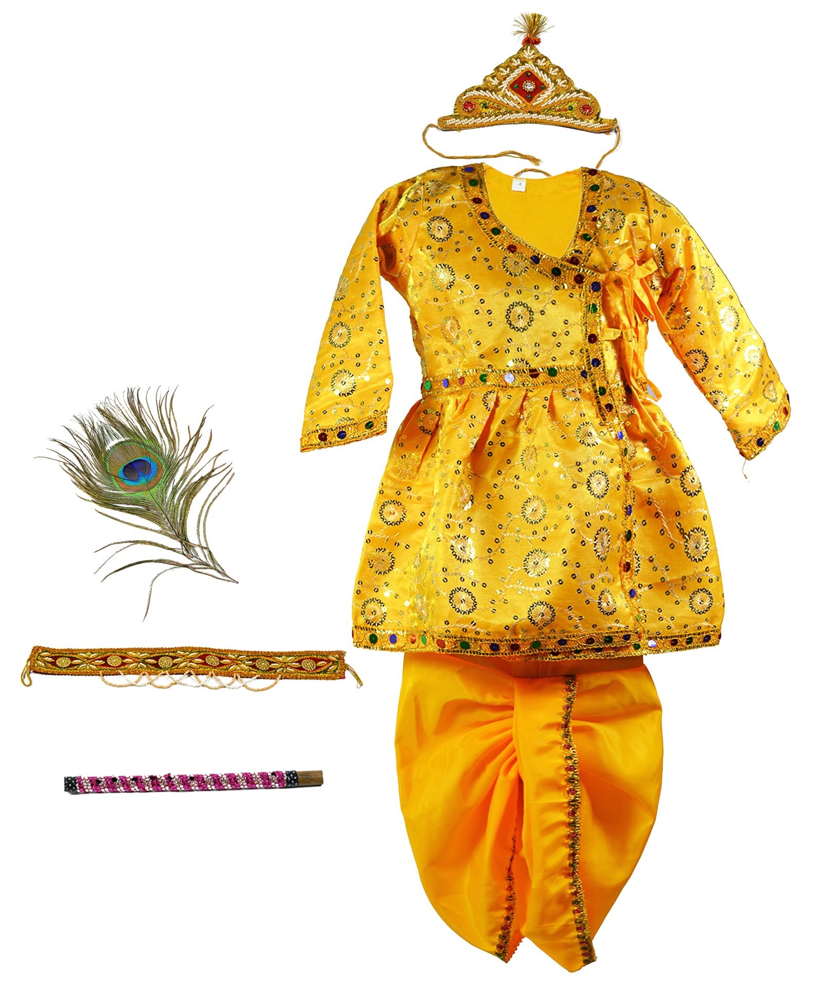 Pakhi Feather Little Krishna Themed Krishna Costume Set With Accessories (18 - 24 Months, Orange) (B073FSL93K) Amazon Price History, Amazon Price Tracker