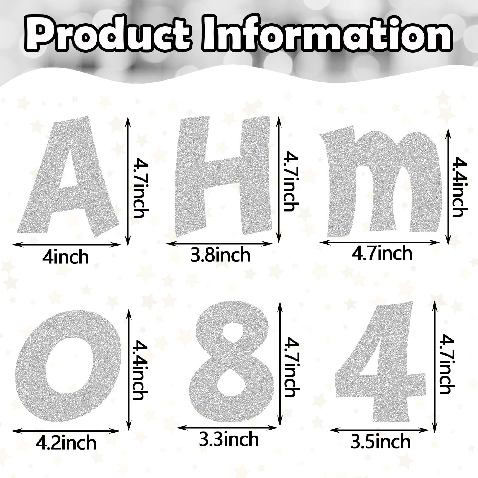 Snapklik.com : 72 Pcs Glitter Cutout Bulletin Board Letters For ...