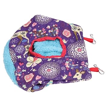 Warm Bird Hammock, Multi Functional Decorative Bird Hanging Bed Soft Cage Toy Round with Hook for Winter