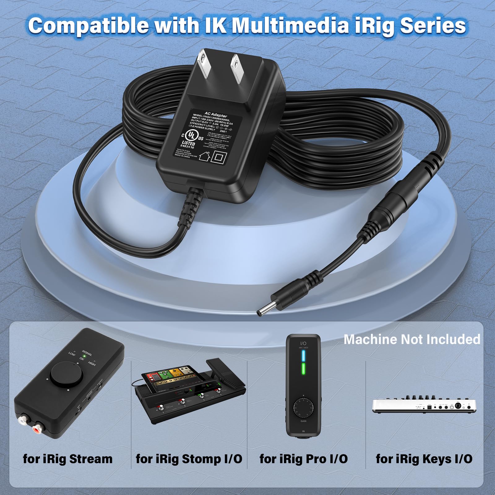 Amazon.com: HIENADTOR 5V 3A Charger Power Cord for IK Multimedia