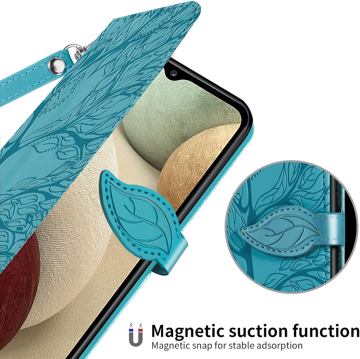 Wallet Case for Samsung Galaxy S24 with Card Holder/Slot, Slim Flip Folio PU Leather Stand Shell with Magnetic Kickstand Phone Cover for Galaxy S24 6.2 inch, Turquoise - Image 4