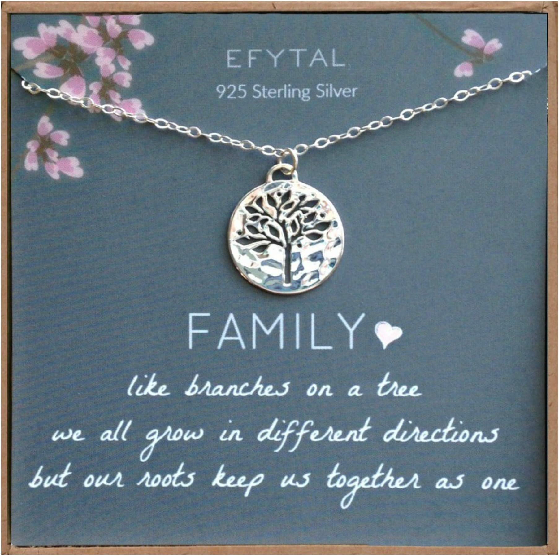 EFYTALGrandma Gifts, 925 Sterling Silver Family Tree of Life Necklace for Women, Mothers Day Gifts for Grandmother