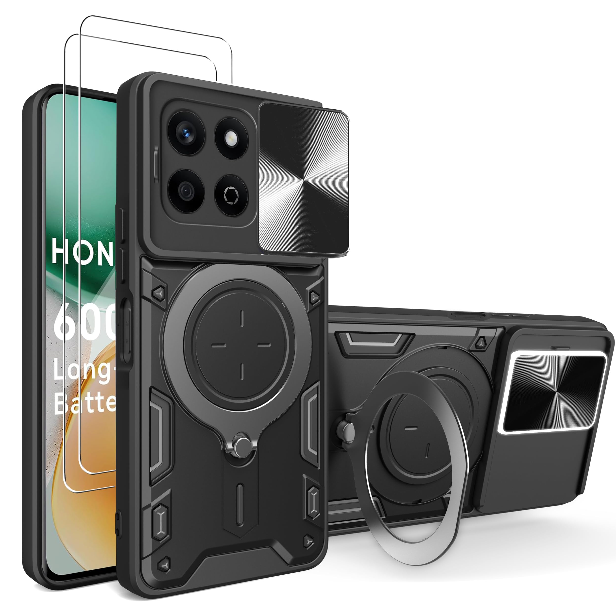 Amazon.com: WRTBS Phone Case for Honor X7C Case with Glass Screen