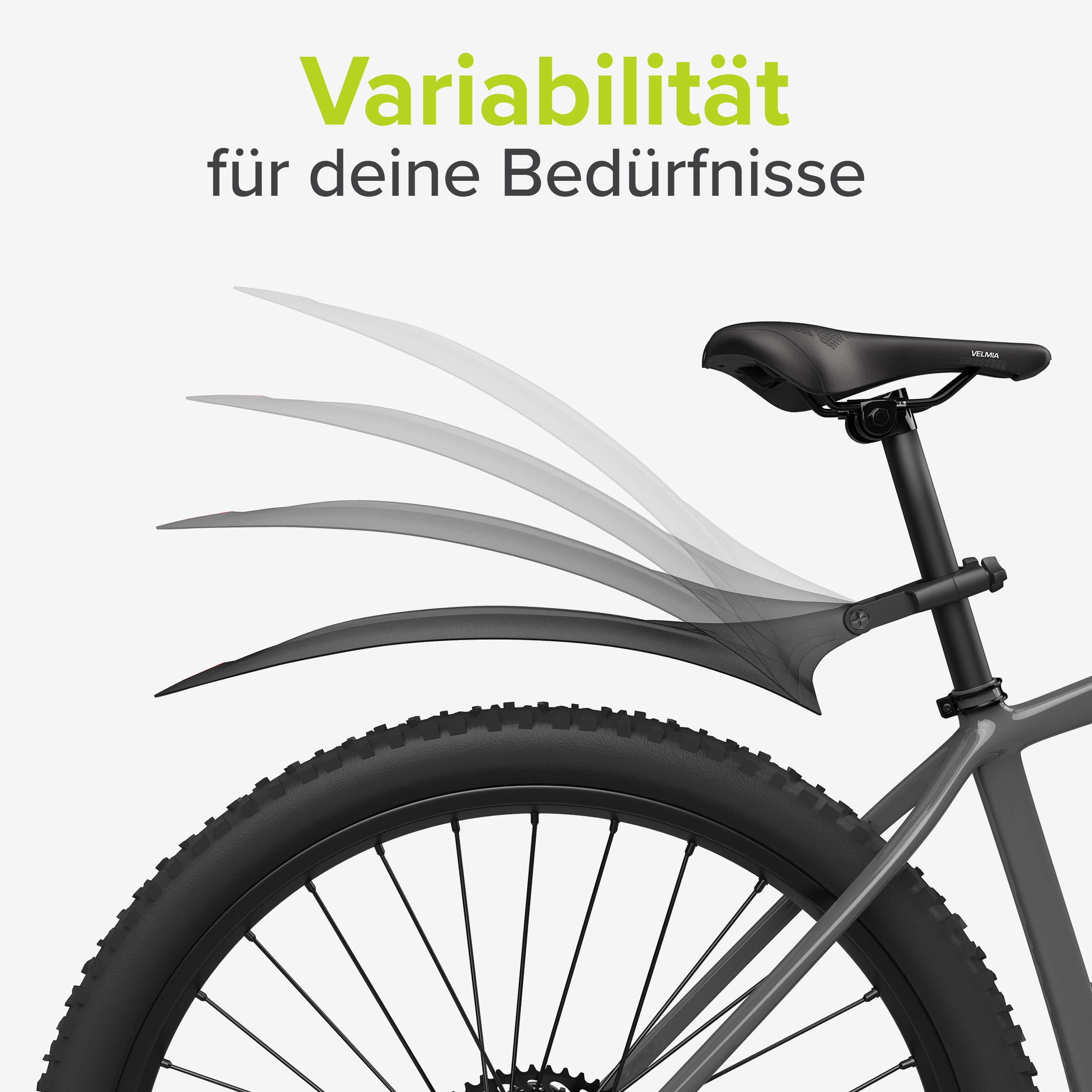 VELMIA Schutzblech Mountainbike I Set für vorne und hinten [passend für 24 bis 29 Zoll] Fahrrad Schutzblech einfache Montag, idealer Schutz vor Schmutz und Dreck, Schutzblech 24 Zoll, Schutzblech