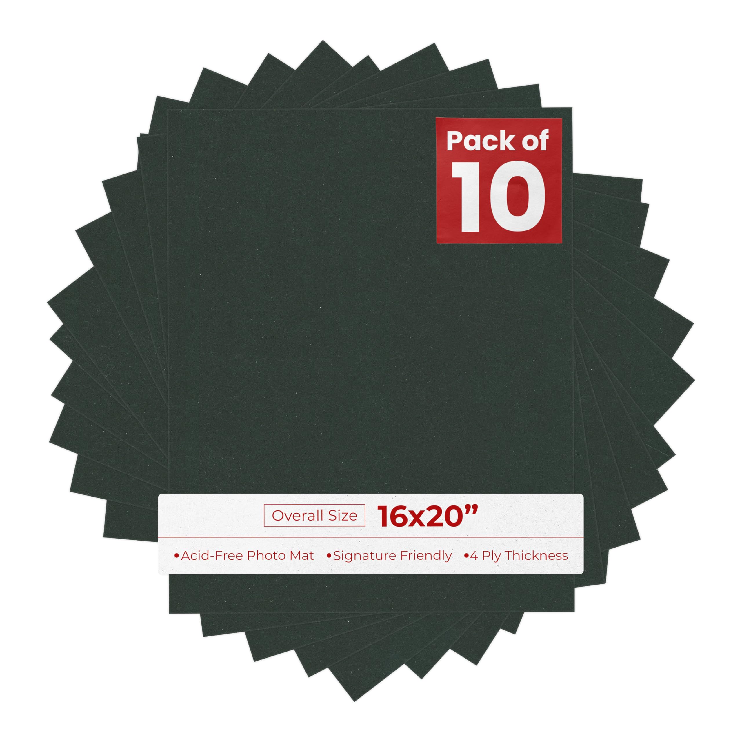 Poster Palooza Smooth Black 16x20 Backing Board - Uncut Photo Mat Board (10-Sheets)-image-16