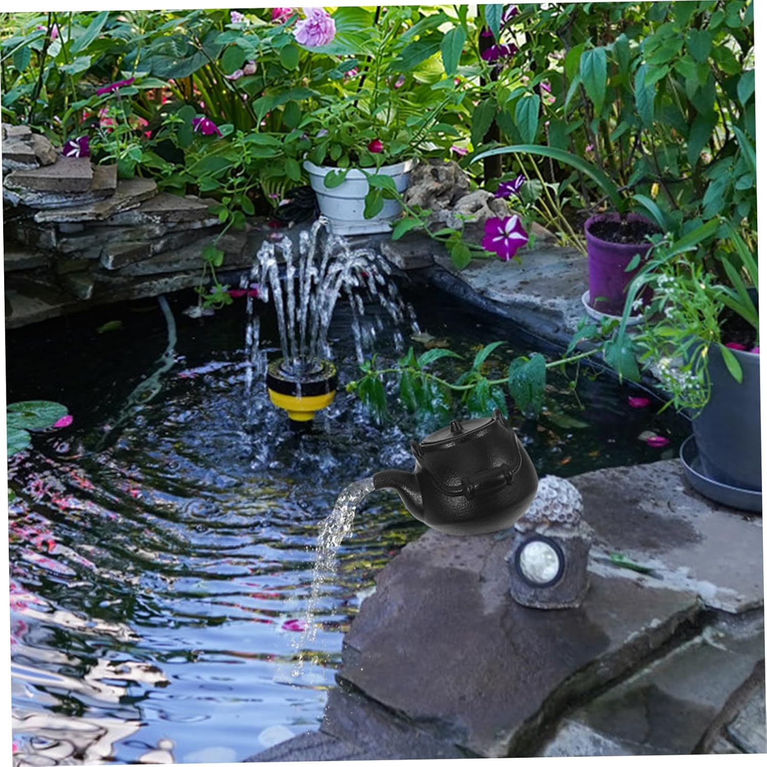 POPETPOP Ceramic Fountain Water Spout Accessory for Outdoor and Garden Decor Elegant Design for Fish Tanks and Easy Installation and Material
