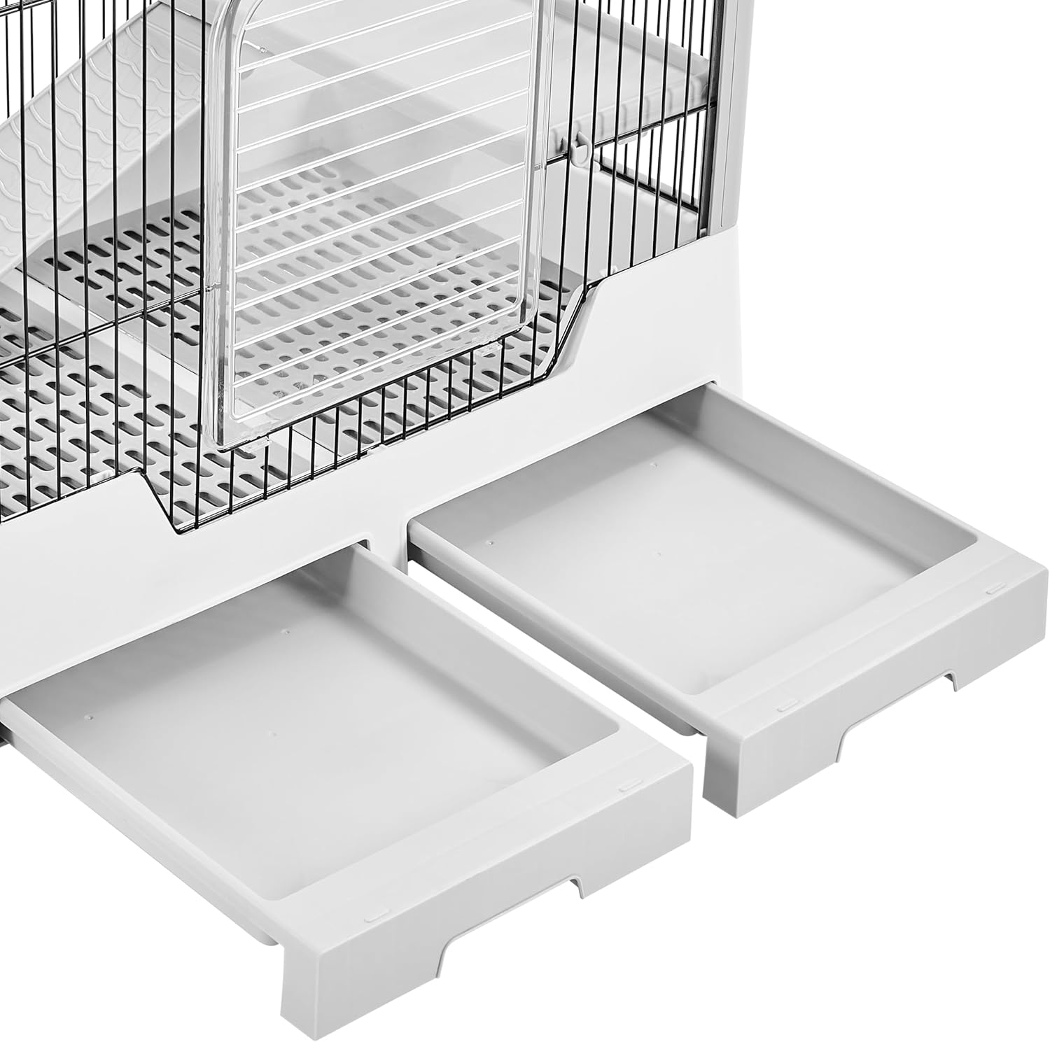 Close-up of the pull-out litter trays