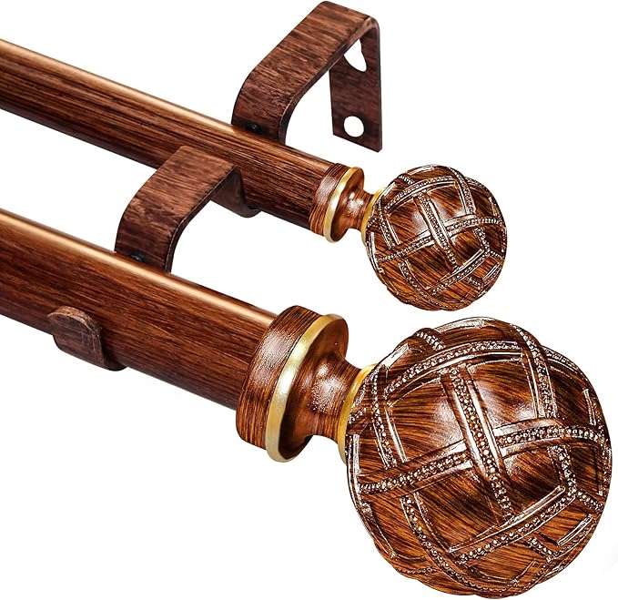 Ycolnaefllr 1 Inch Diameter Double Curtain Rod Double