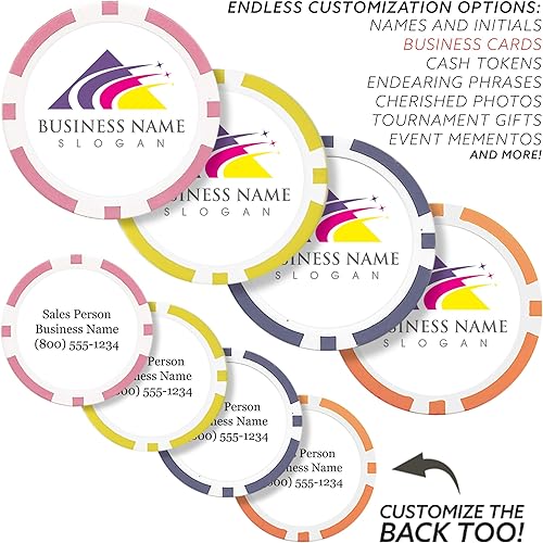 Miniatura 2 de Fichas de póquer personalizadas (paquete de 50)  Fichas de póquer con logotipo de monograma personalizado, tu logotipo personalizado