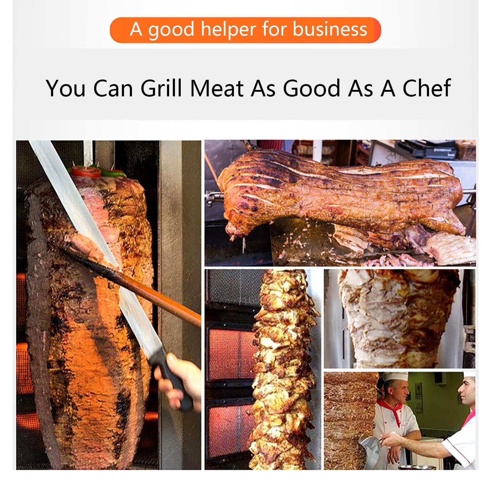 Máquina de Shawarma con Asador Vertical, Máquina de Shawarma a Gas, Parrilla Giratoria, Parrilla para Shawarma, Horno Asador, Máquina Asadora de Pollos