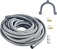 Vista 8 de Manguera de drenaje para lavadora de 23 pies, kit de extensión de manguera de drenaje corrugado flexible para lavadora que se ajusta a 1 1/4