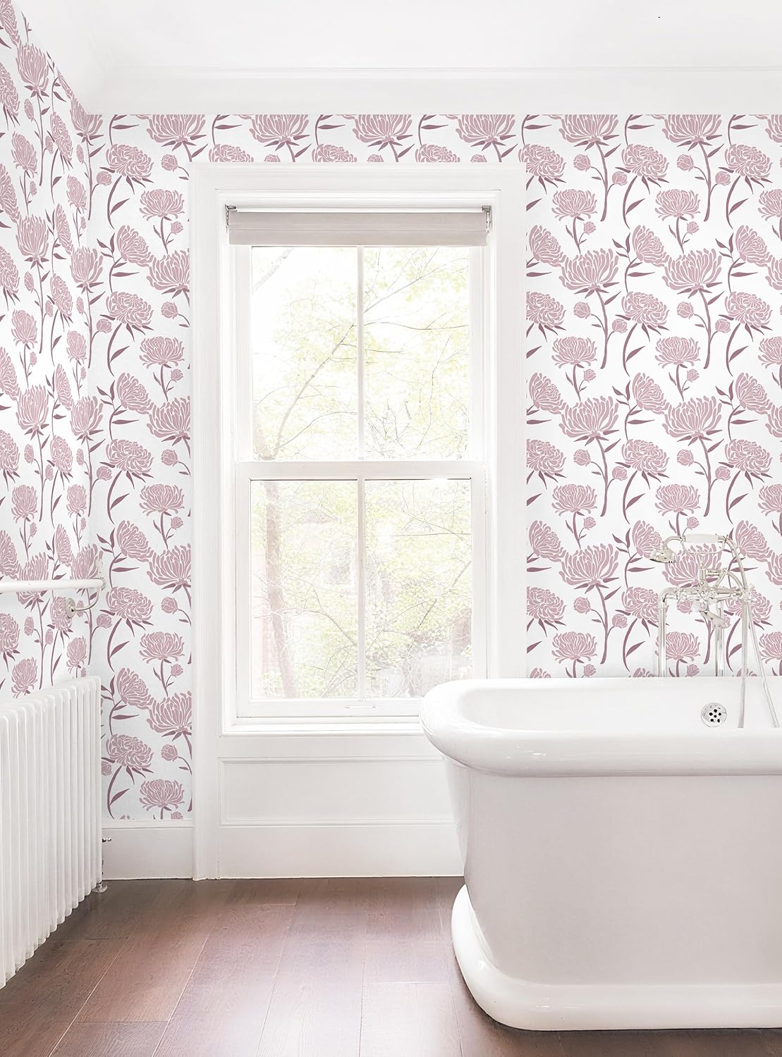 HeloHo Pink Floral Wallpaper Peel and Stick Boho Contact Paper Removable Self Adhesive Nursery Wallpaper for Bedroom Bathroom Cabinets Renter Friendly Wall Paper 78.7"x17.3"