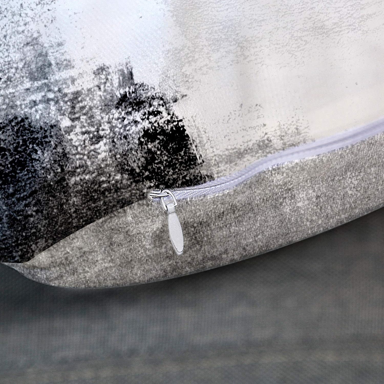 Britimes Throw Pillow Covers Modern Home Art Decor, 18 x 18 Inches Set of 2 Pillow Cases Decorative, Abstract Oil Painting Pillowcases for Bedroom, Living Room, Cushion Couch Sofa, Black White - Image 6