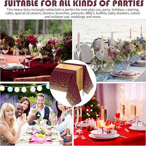 Miniatura 4 de Tudomro Juego de mantel y camino de mesa de lentejuelas de 54 x 108 pulgadas, con diseño de confeti de lunares, manteles de plástico con purpurina