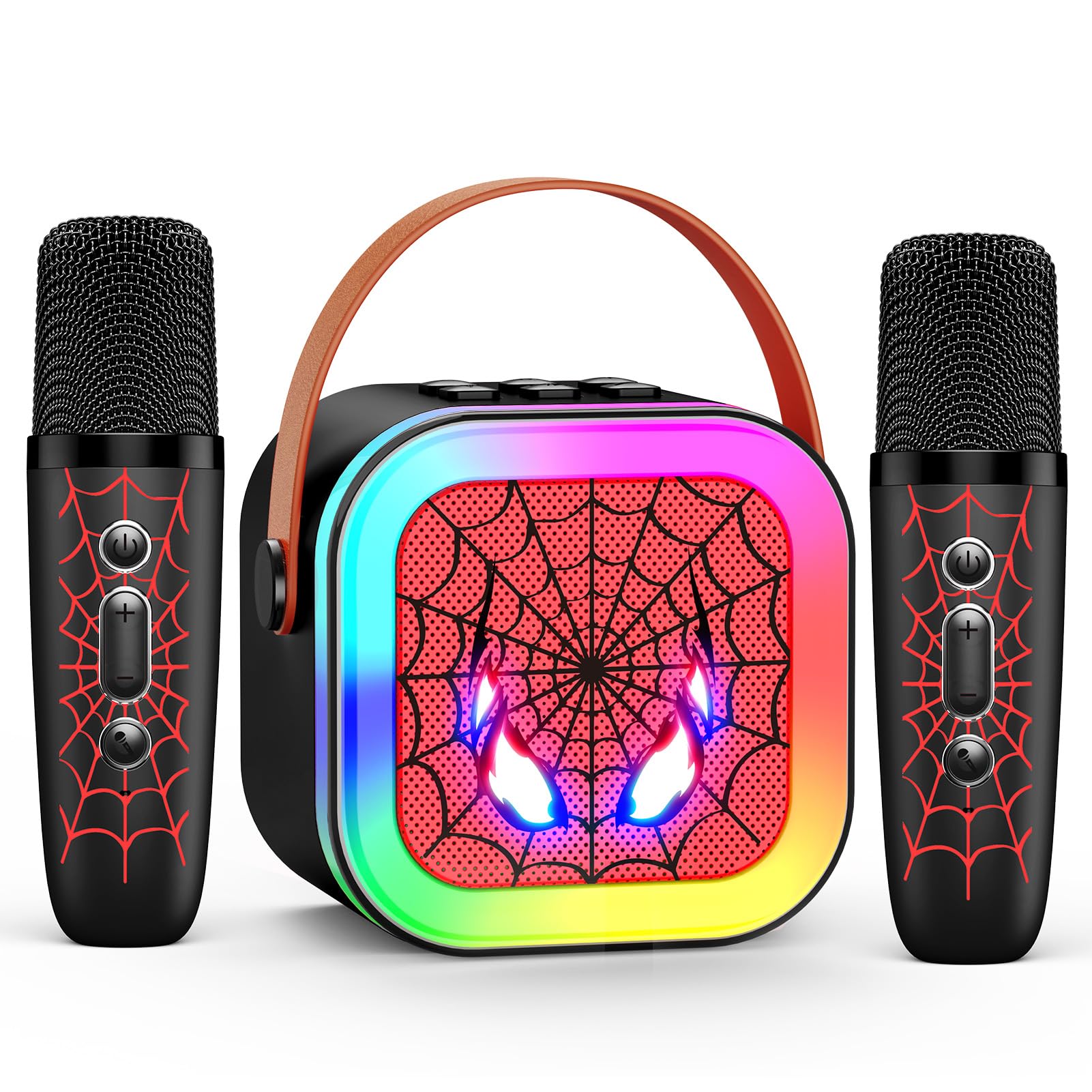 Braxel Toys for 3-12 Year Old Boys Girls, Karaoke Machine 2 Microphones for Kids Toys Age 3-12 Year Old Boys Gifts Bluetooth Microphone Spider Boys Toys Age 3-9 Teenage Boy Gifts