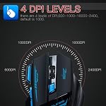 Souris de jeu sans fil Songway, souris d'ordinateur USB 2,4 GHz - 2400 DPI - 9 boutons - souris de jeu à lumière LED pour portable, bureau, PC, tablettes (Noir)