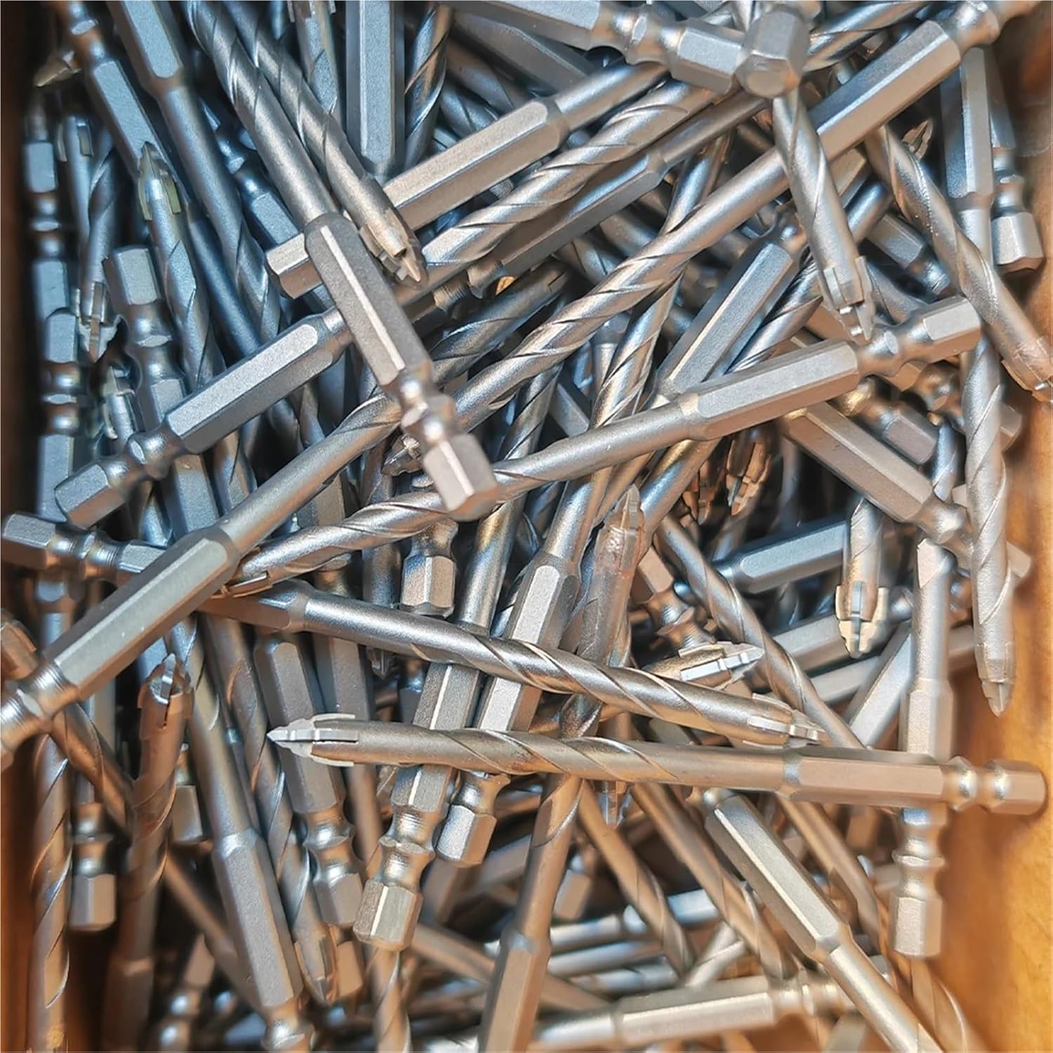 6PCS 4-Blade Saw Tooth Eccentric Drill Bit Hard Alloy Alloy Concrete Brick Drill Bit Set(Camel)