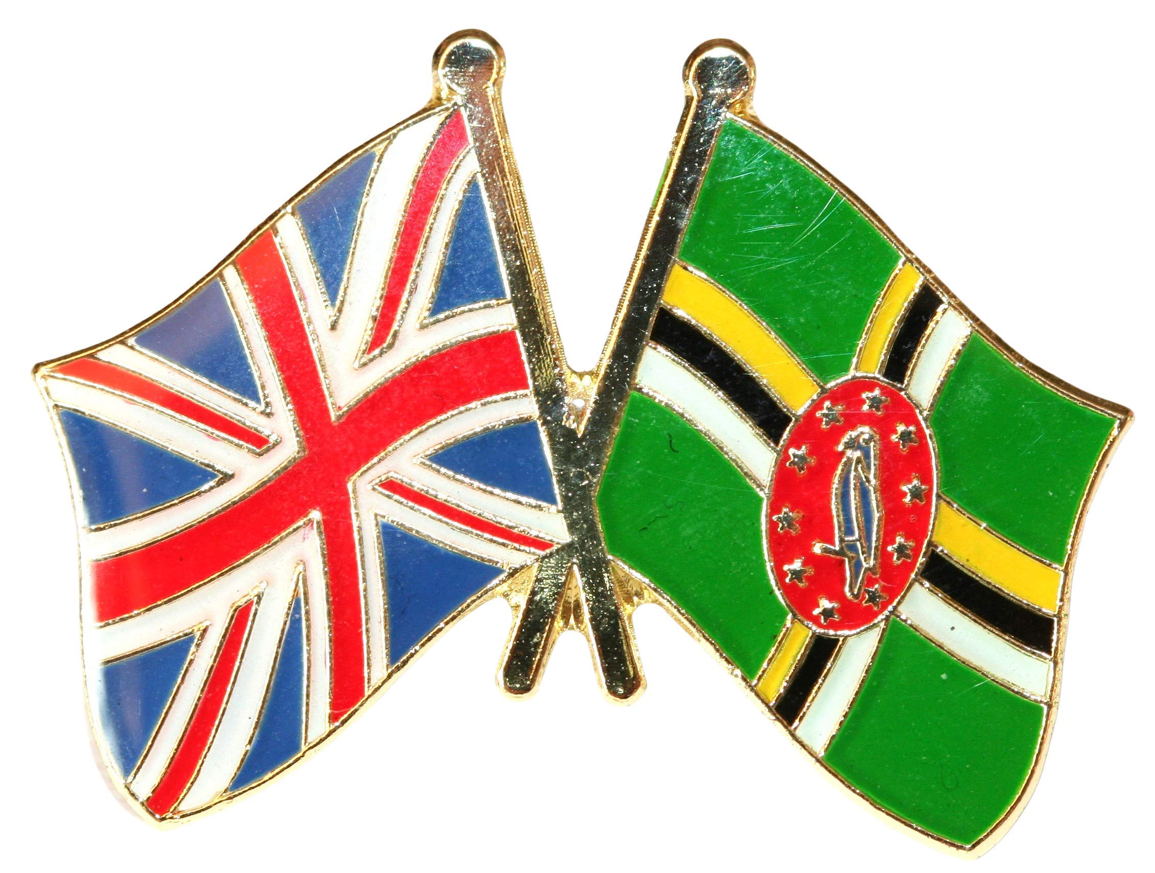 UK & Dominica Friendship Flag Pin Badge