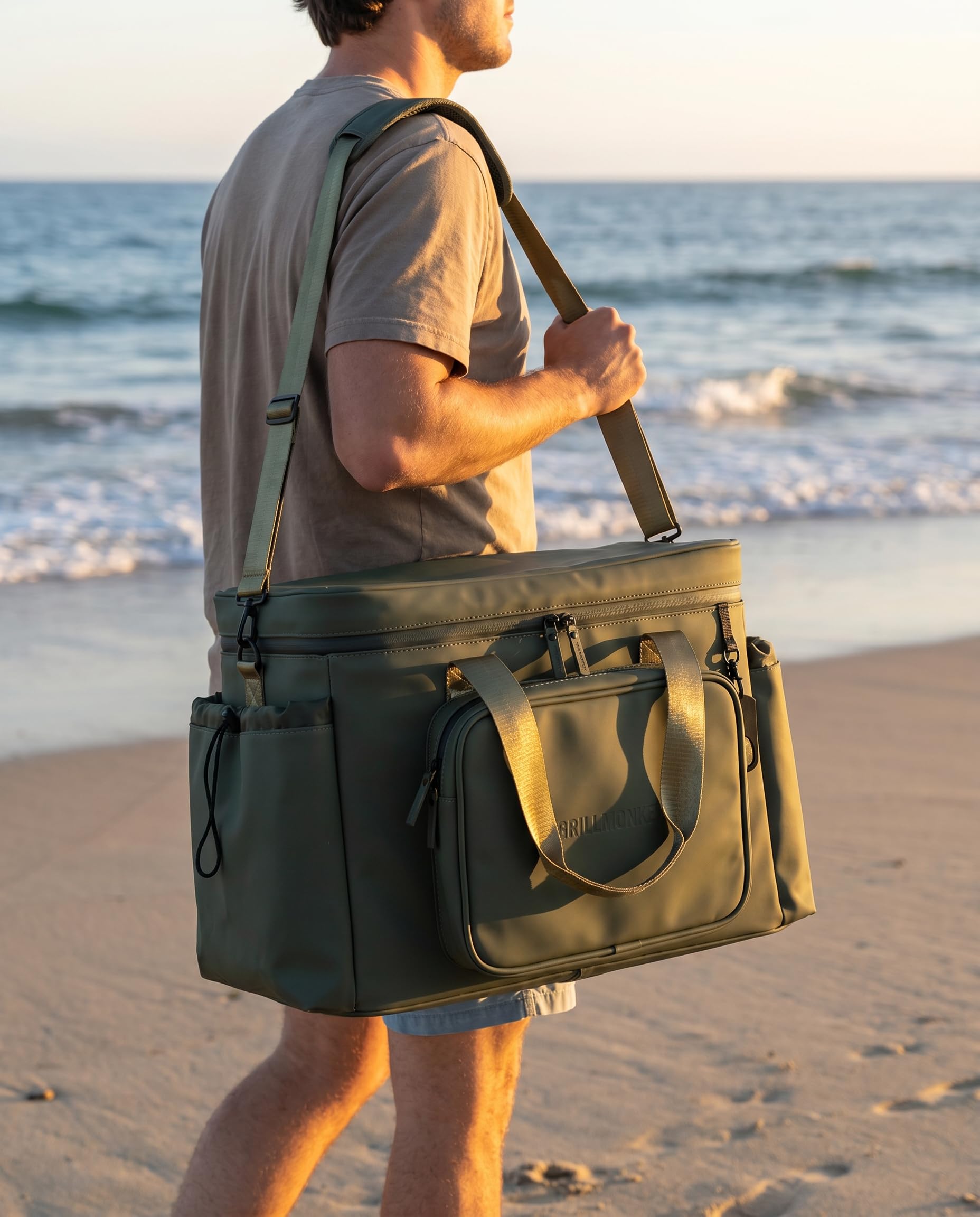 Cool Kong Kühltasche 40L mit Abnehmbarer Body-Tasche, Premium Thermotasche auslaufsicher mit Flaschenöffner, Cooler Bag für Camping, Strand, Festival & BBQ