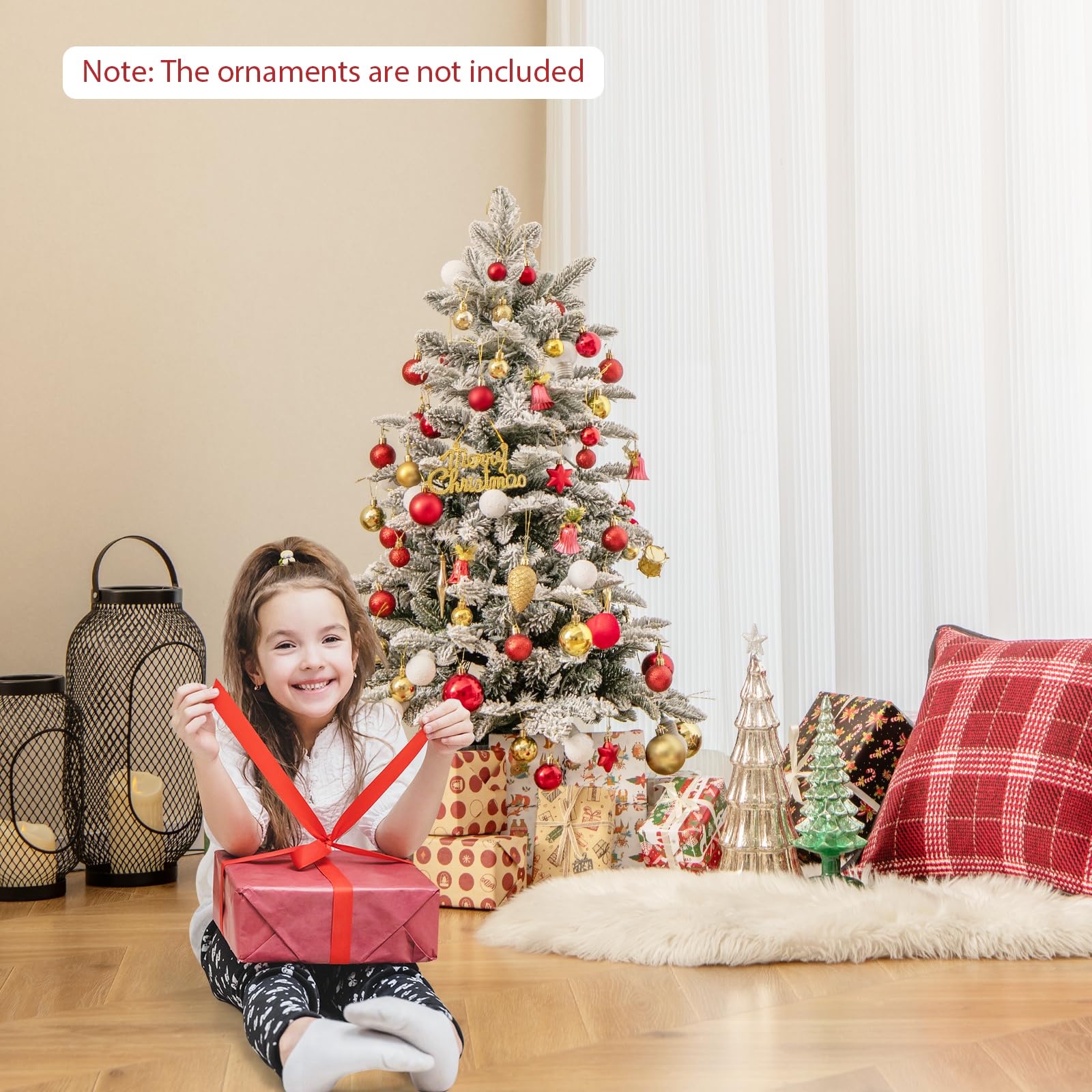 COSTWAY Mini Albero di Natale 48/60/100 cm, Albero di Natale Piccolo da Tavolo con Vaso e Rami Realistici, Decorazione Natalizia per Casa, Ufficio e Negozio (100 cm)