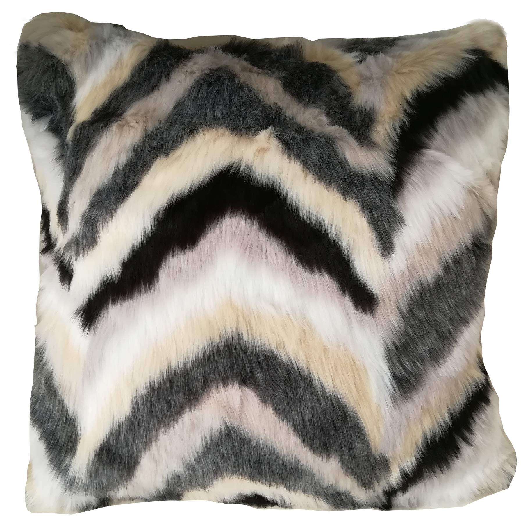 Home Decorative Fur Cushion Cover 18" x 18" 45cm x 45cm, Square Pillow Cover for Living Room,Bedroom,Luxury, Throw (18x18inch(45x45cm), Beige)