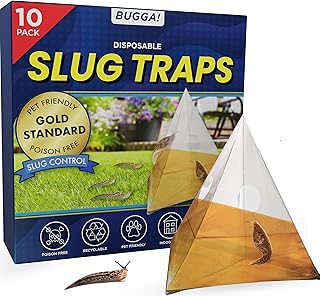 BUGGA! Slug Trap - 10 Slug Traps for Outdoors - Disposable Beer Traps for Slugs, Pet Friendly Slug Killer, Poison Free Slug and Snail Killer - Slug Pellets Alternative - Indoor Slug Trap