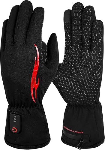 Dr.Warm Guantes calefactables, guantes térmicos para mujeres y hombres, batería recargable de 7.4 V, guantes de trabajo finos con pantalla táctil