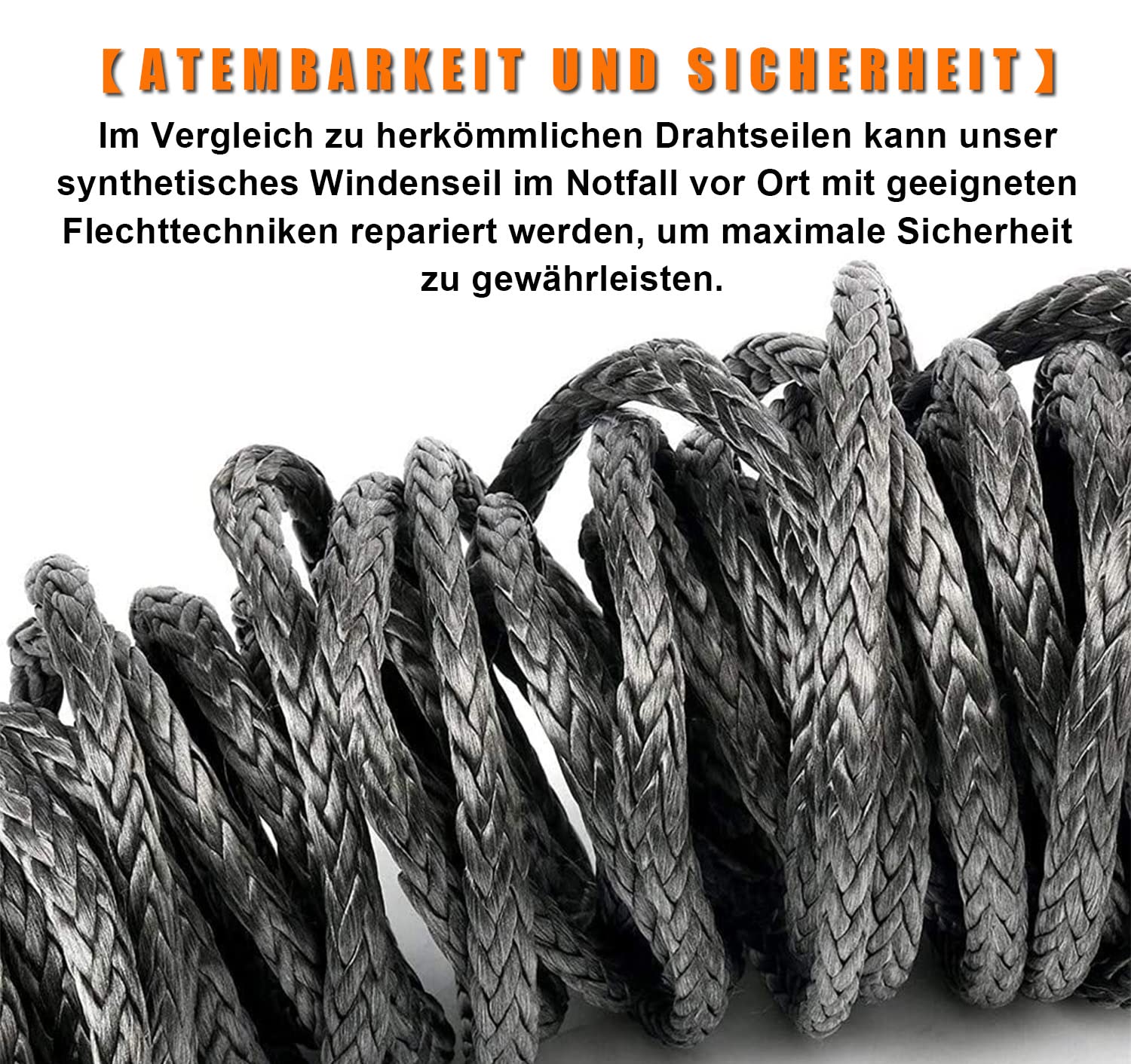 12-Strand 20500 LBS - Corda sintetica in plastica UHMWPE per argano, 10 mm x 28 m, con gancio protettivo, corda sintetica per verricello, corda forestale, 9299 kg, corda sintetica per rimorchio