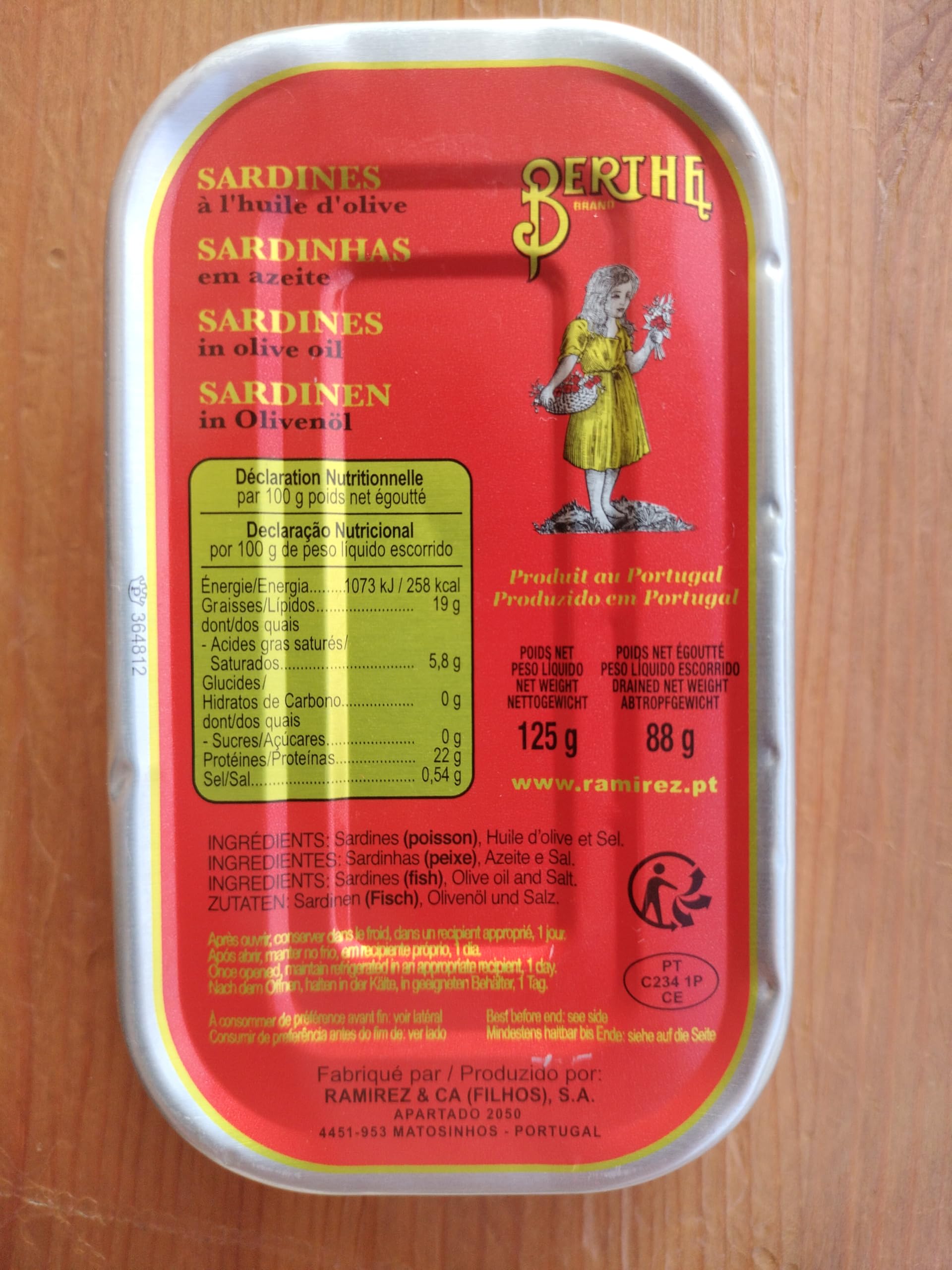 Berthe Sardinen in Olivenöl 10 x 125 g Portugal