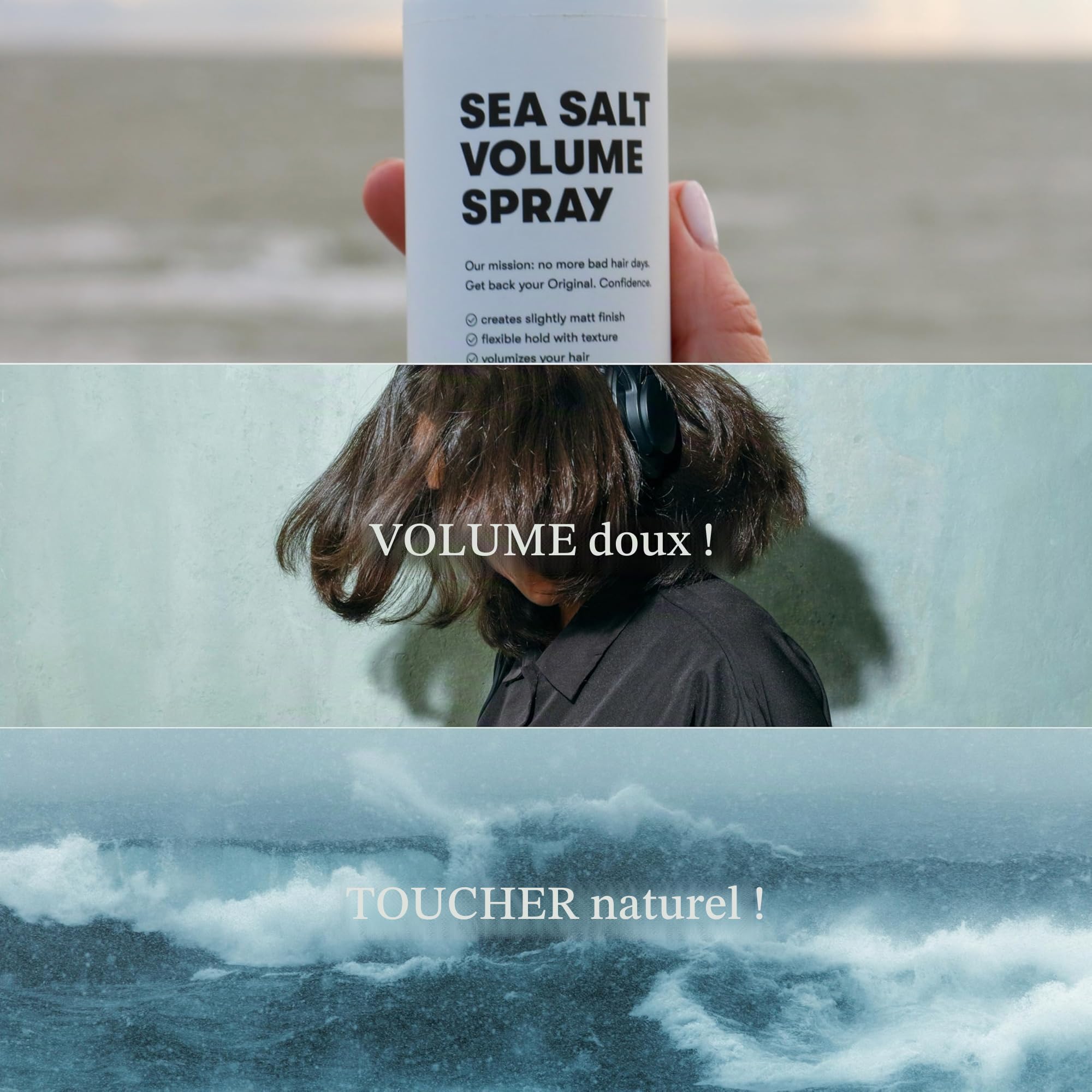 O.C. Haircare Sea Salt Spray - 200 ml - Spray au sel de mer pour cheveux - Booster de volume pour une sensation de cheveux plus complète avec une forte tenue - 100% végétalien et fabriqué en