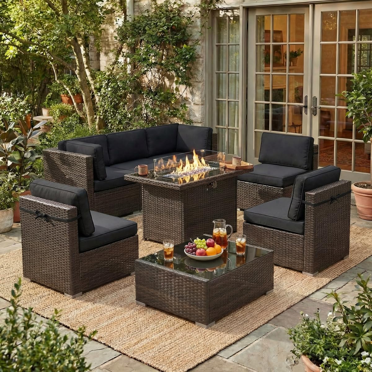 LayinSun 8-Piece Fire Pit Set