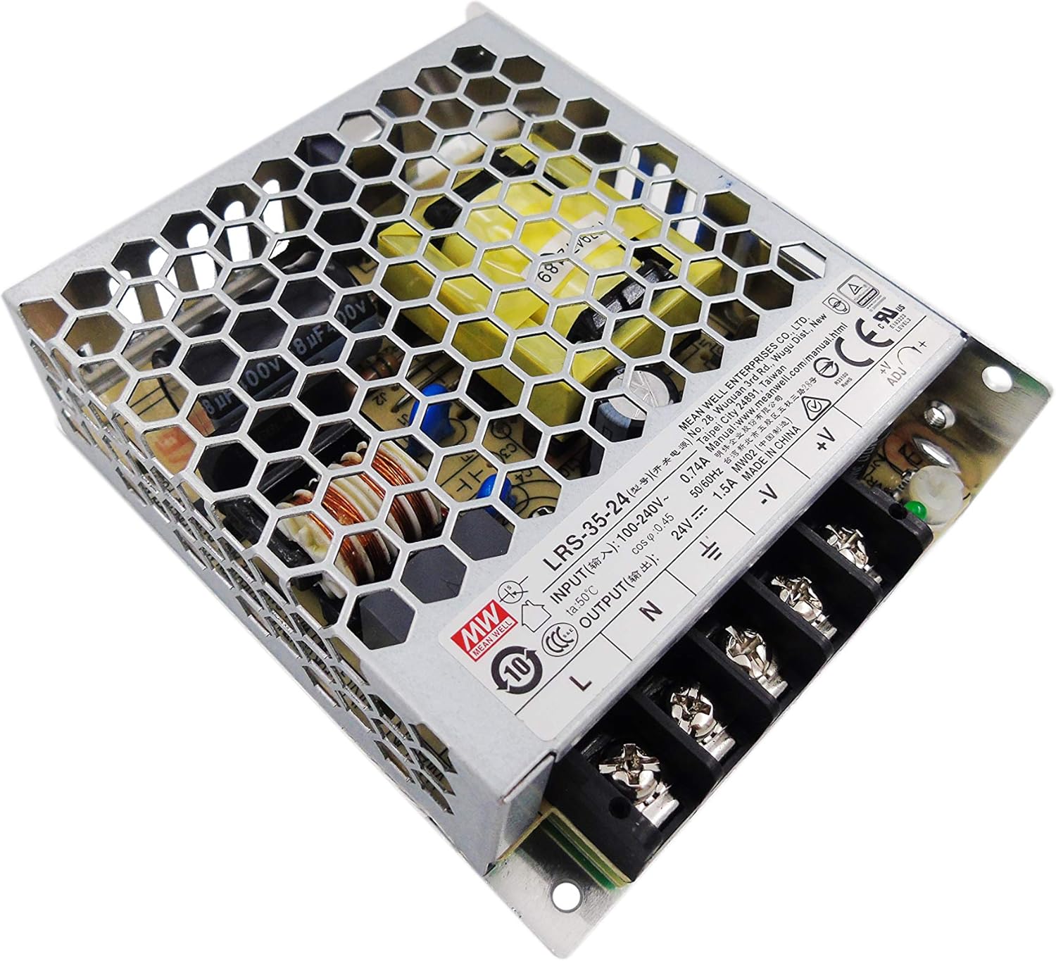 MeanWell Fuente de alimentacion 35W 24V 1.5A Enclosed LRS-35-24 Power Supply AC/DC