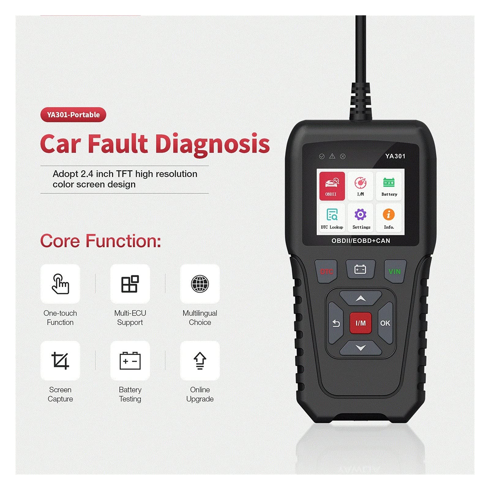 Scheda di lettura del codice di automobile multifunzione del motore Strumento di diagnosi del guasto dell'automobile Portatile e comodo