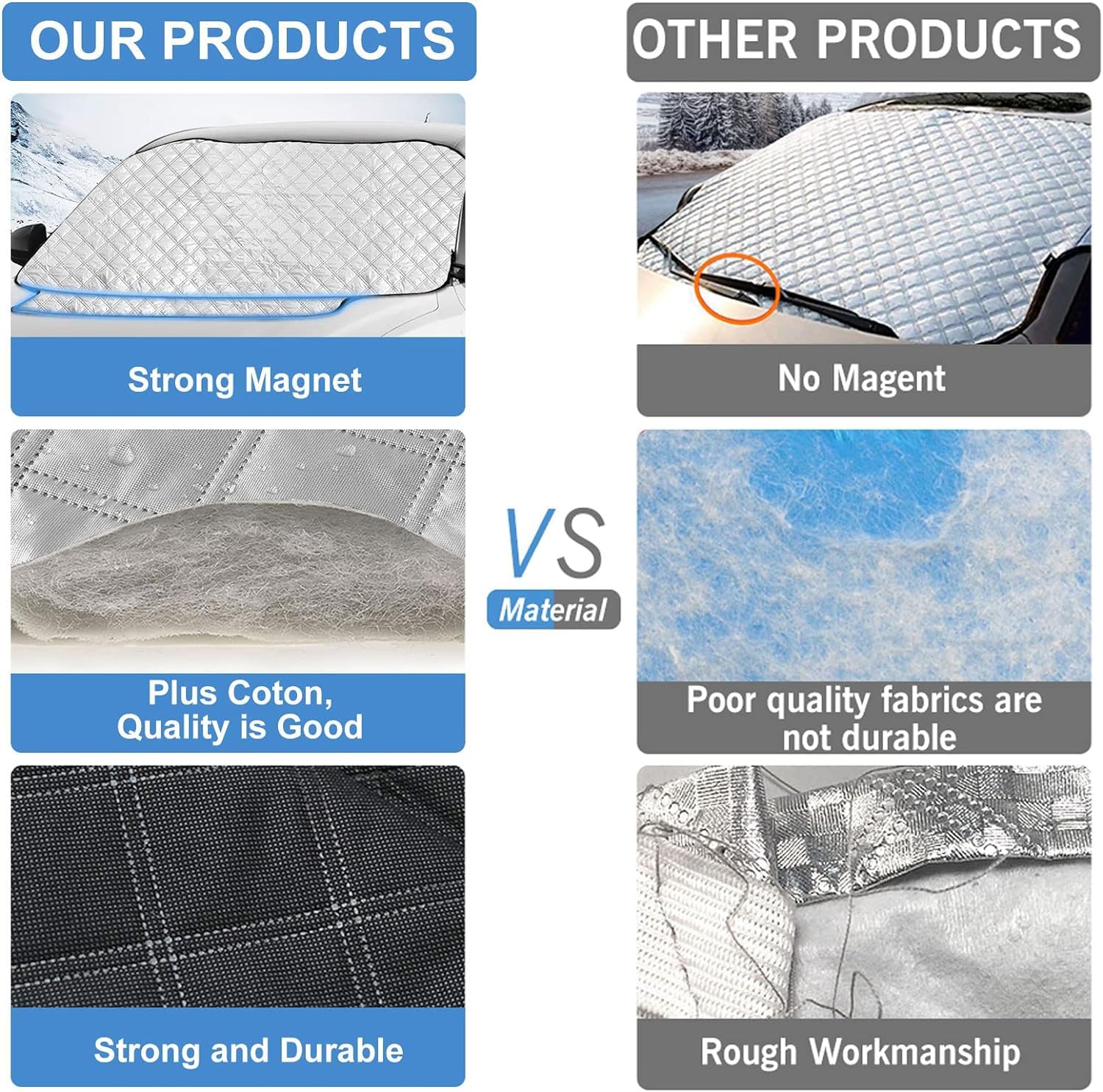 Couverture Pare-Brise Voiture,Couverture Pare Brise pour Anti Givre,Bâche Pare B Couverture Pare-Brise Voiture,Couverture Pare Brise pour Anti Givre,Bâche Pare B