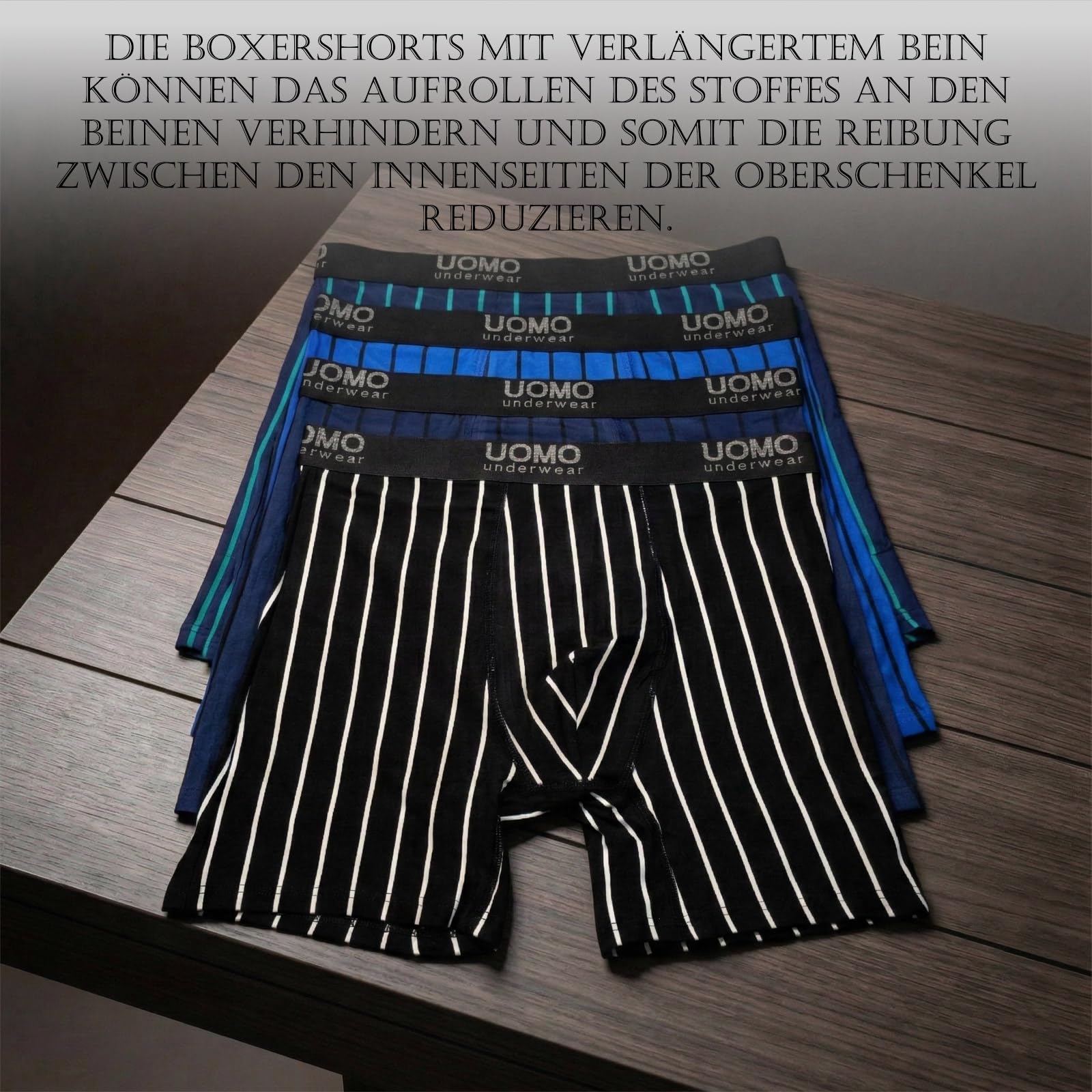 Herren Boxershorts, 5er/10er Pack, Größen M-6XL, mit verlängertem Bein, Baumwolle, Bequeme Unterhose, enganliegende Retroshorts ohne kratzenden Zettel, Langes Bein